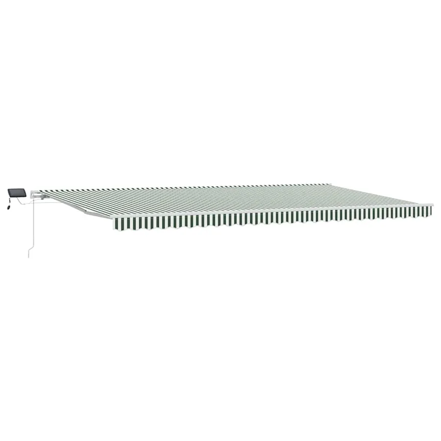 Auvent rétractable Vert et blanc 600 × 350 cm - 2