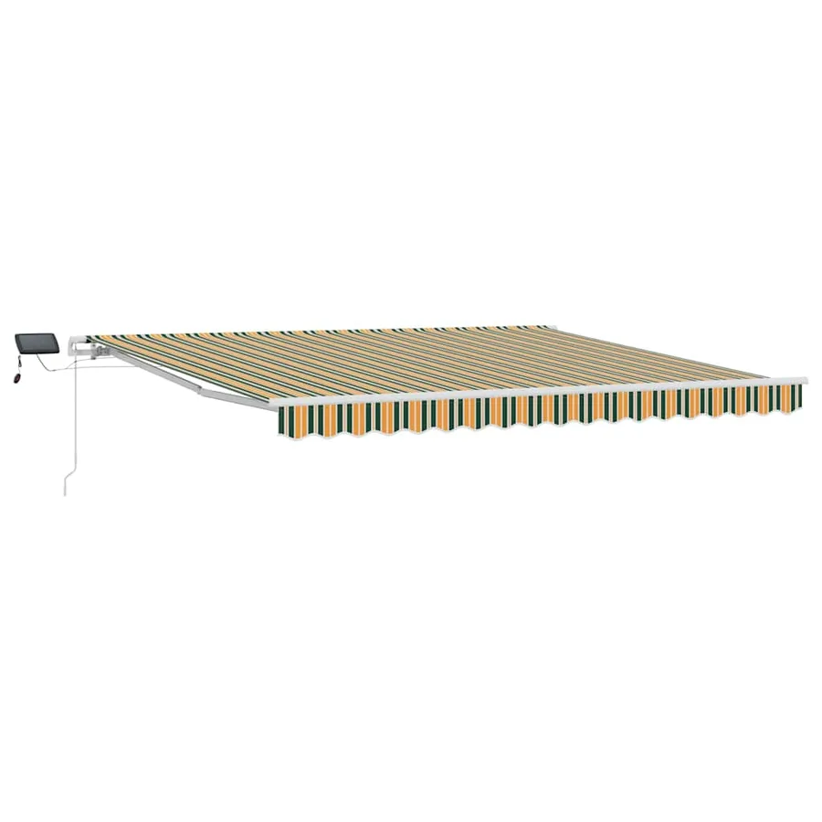 Auvent rétractable Vert et jaune 400 × 300 cm - 2