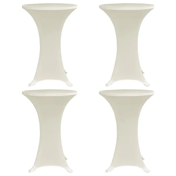 Housses élastiques de table Ø 60 cm Crème 4 pcs