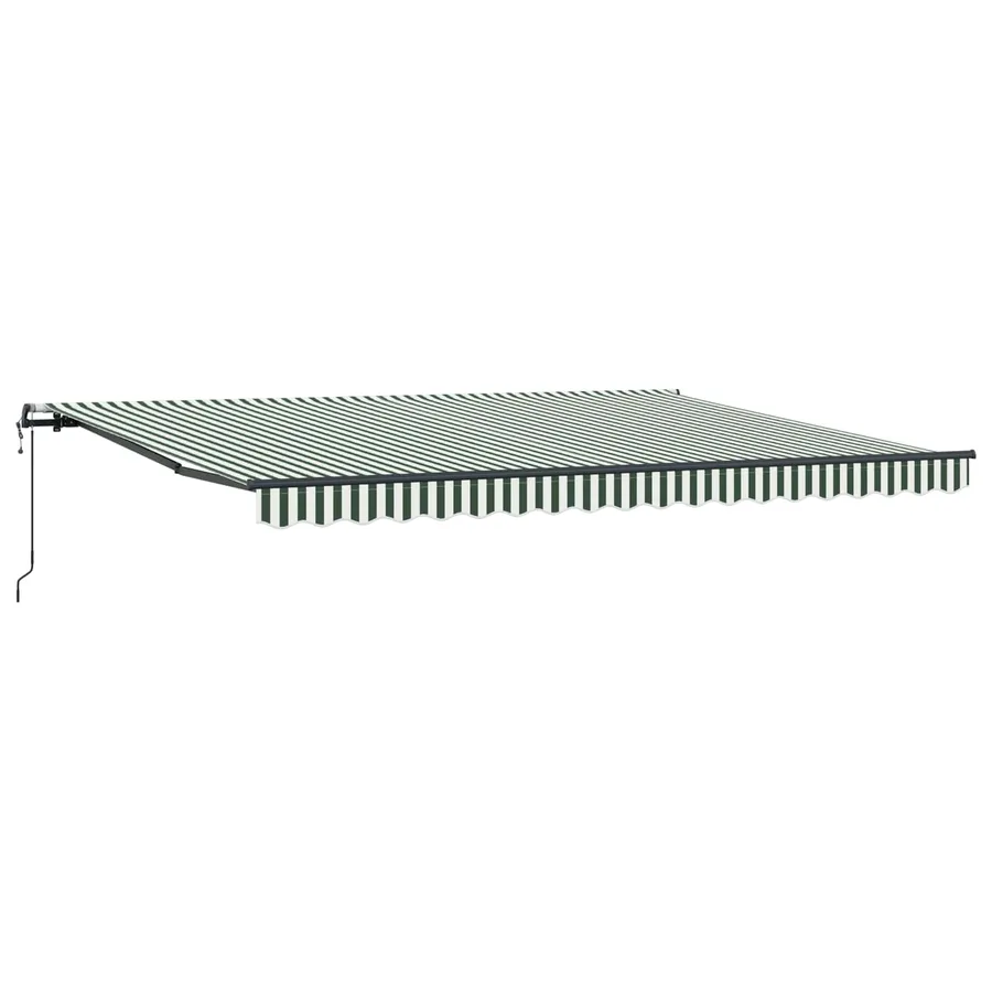 Auvent rétractable Vert et blanc 450 × 300 cm - 2