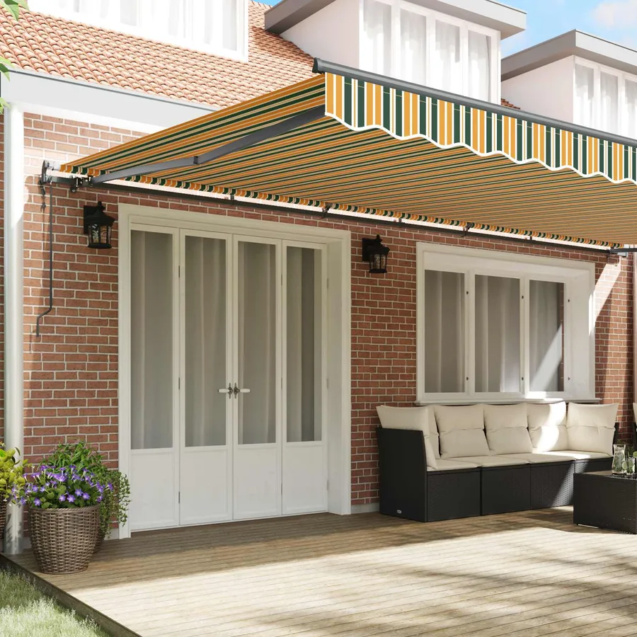 Auvent rétractable Vert et jaune 600 × 300 cm - 3