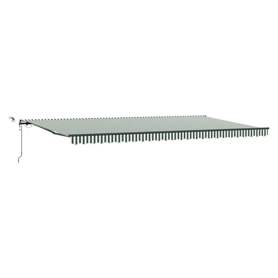 Auvent rétractable Vert et blanc 600 × 300 cm Polyester - 2