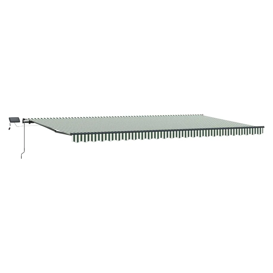 Auvent rétractable Vert et blanc 600 × 300 cm - 5