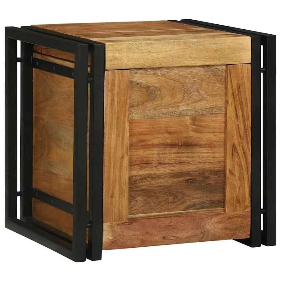 Boîte de rangement 40 x 40 x 40 cm Bois d'Acacia Massif