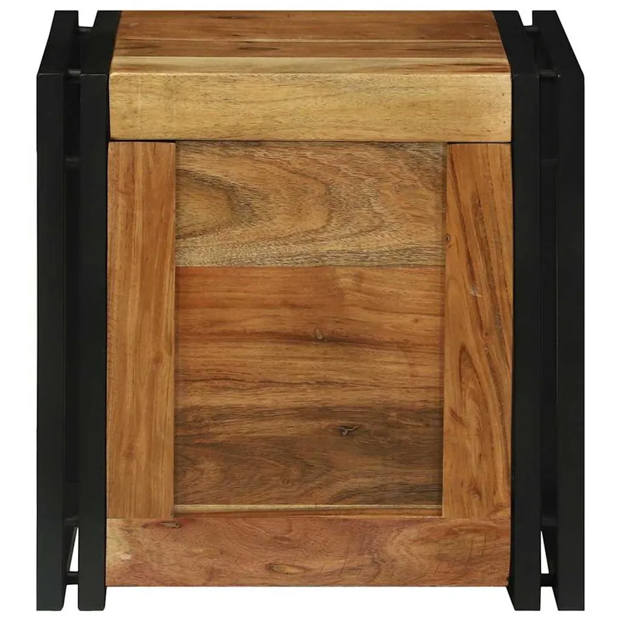 Boîte de rangement 40 x 40 x 40 cm Bois d'Acacia Massif - 5