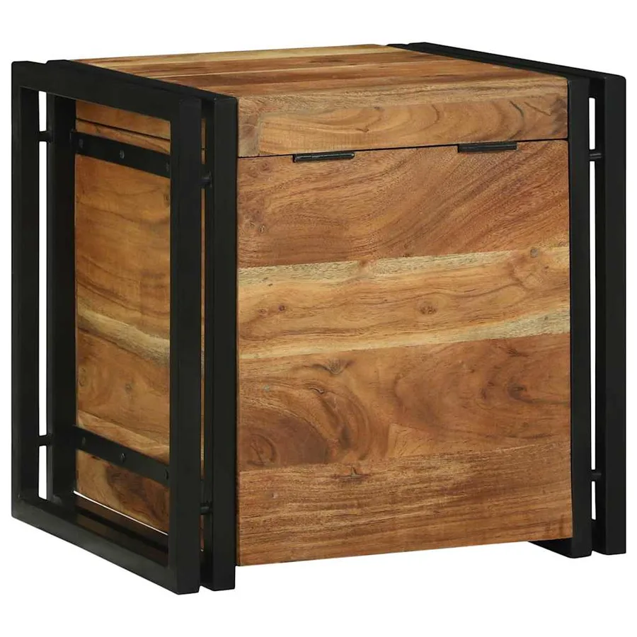 Boîte de rangement 40 x 40 x 40 cm Bois d'Acacia Massif - 7