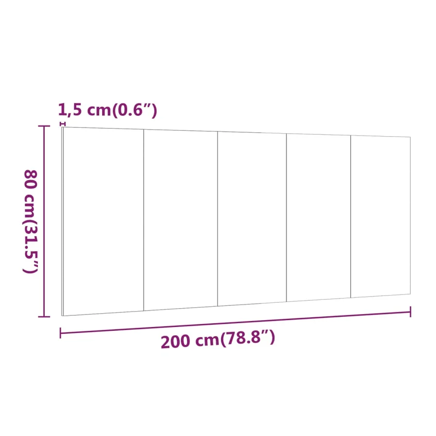 Tête de lit Chêne marron 200x1,5x80 cm Bois d'ingénierie - 8