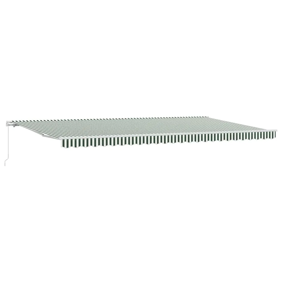 Auvent rétractable Vert et blanc 600 × 300 cm - 2