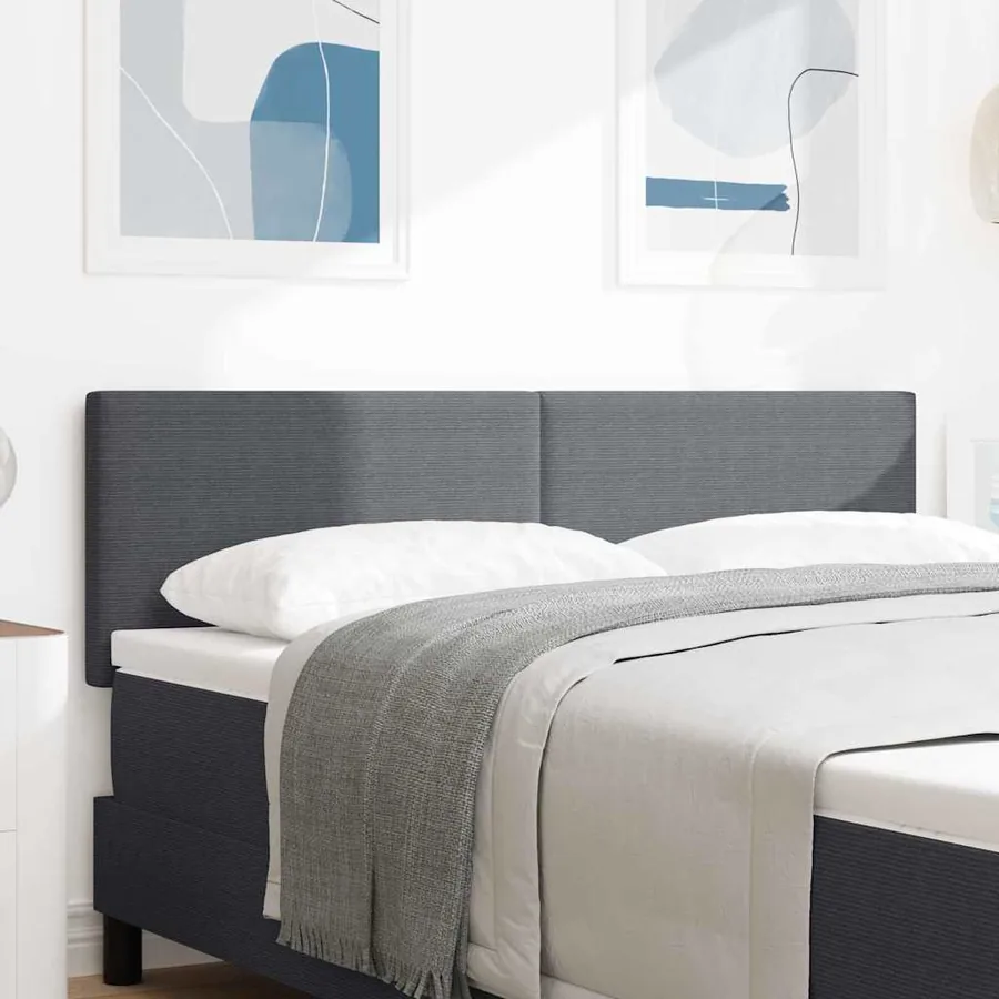 Tête de lit Gris foncé 160 cm Tissu en velours côtelé