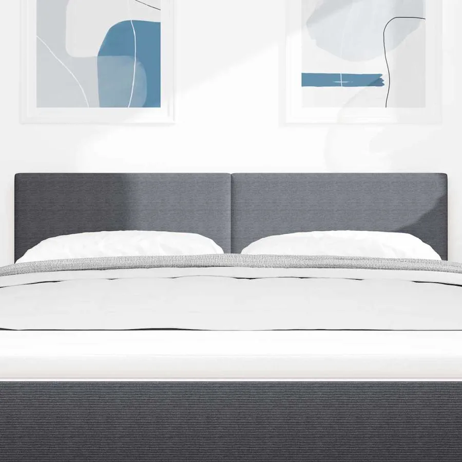 Tête de lit Gris foncé 160 cm Tissu en velours côtelé - 3