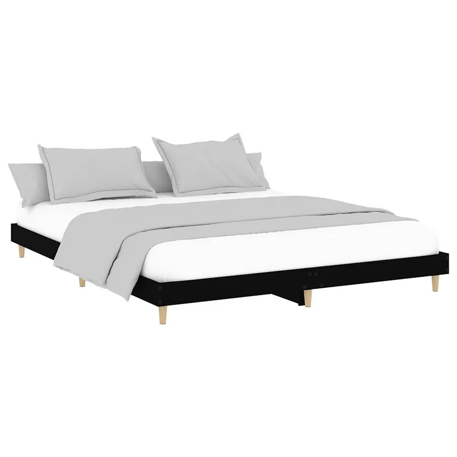 Cadre de lit sans matelas noir 120x200 cm - 3
