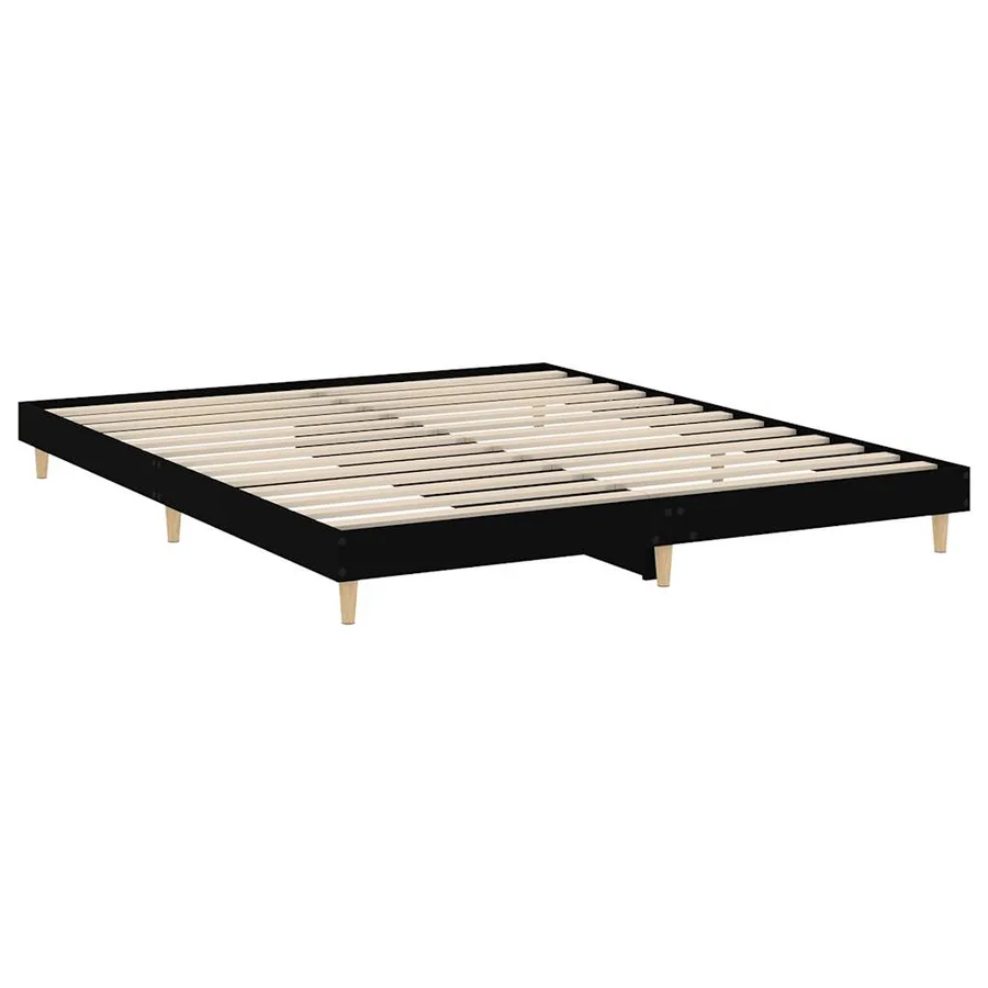 Cadre de lit sans matelas noir 120x200 cm - 5