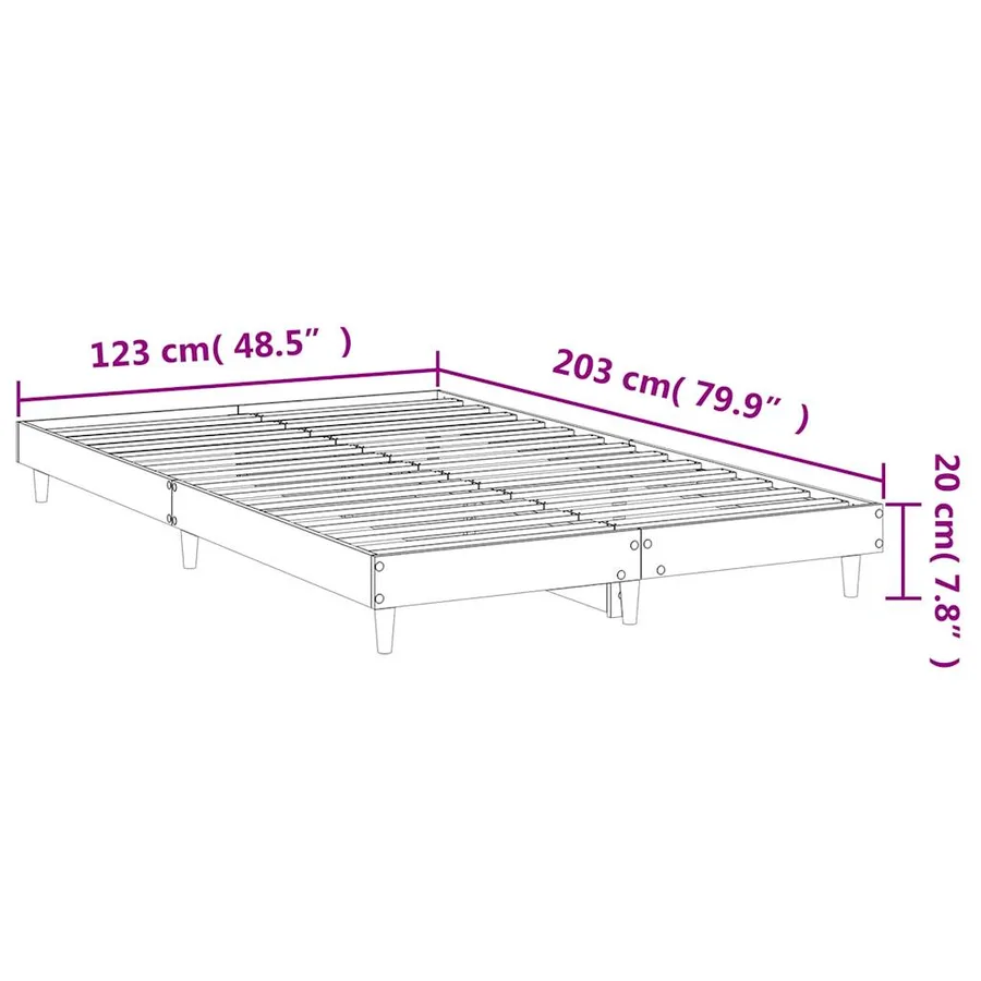 Cadre de lit sans matelas noir 120x200 cm - 9