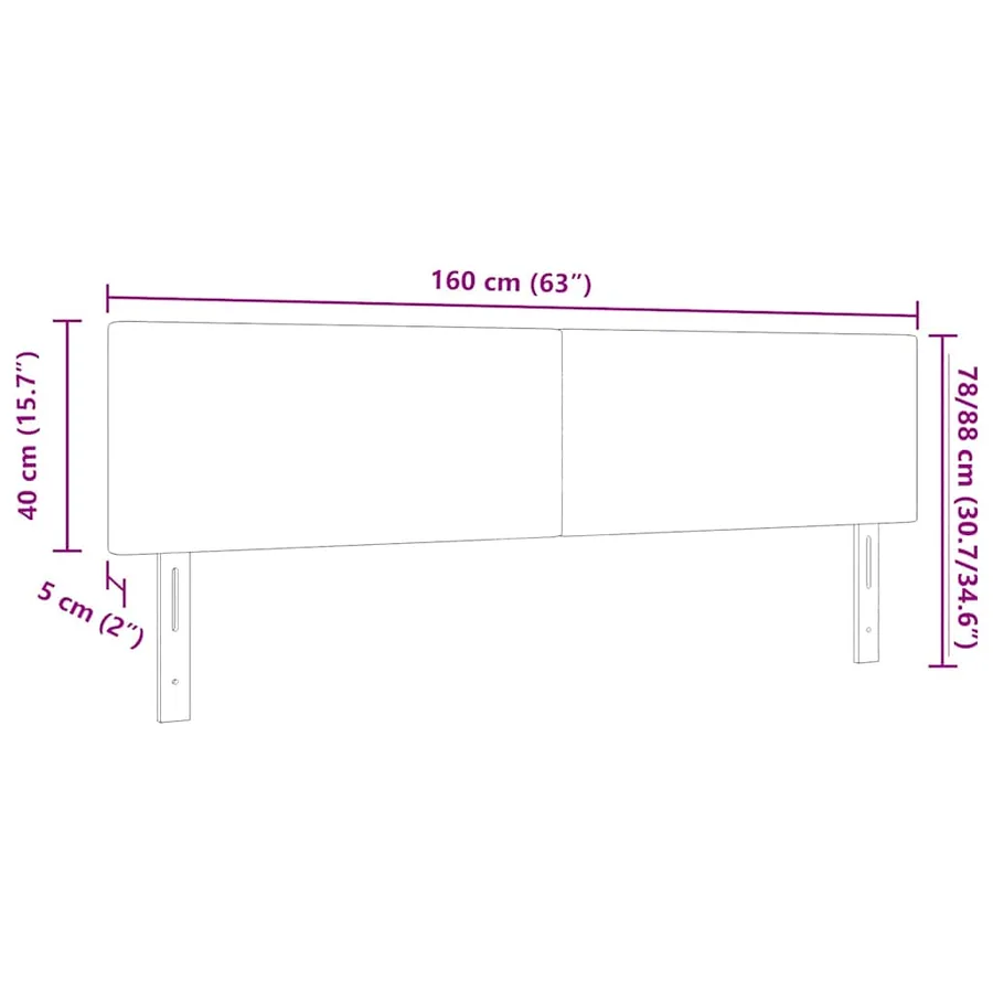 Tête de lit LED Vert gris 160 cm Tissu en velours côtelé - 8