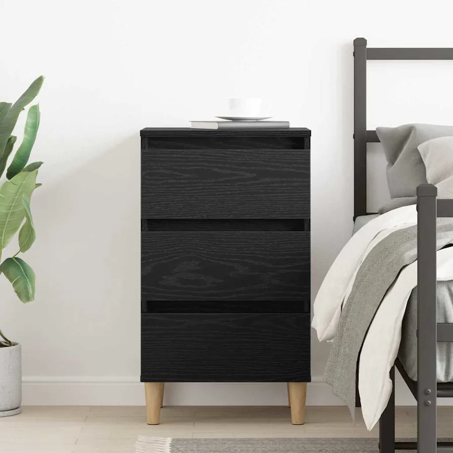 Cabinet de chevet Chêne noir 40 x 35 x 69 cm Bois d'ingénierie - 4