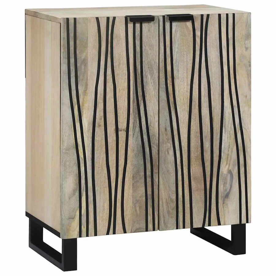 Buffet Blanc 60 x 33,5 x 75 cm Bois de mangue massif