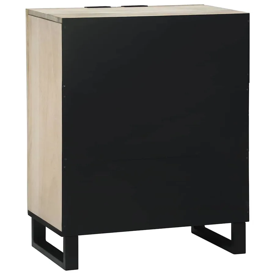 Buffet Blanc 60 x 33,5 x 75 cm Bois de mangue massif - 5