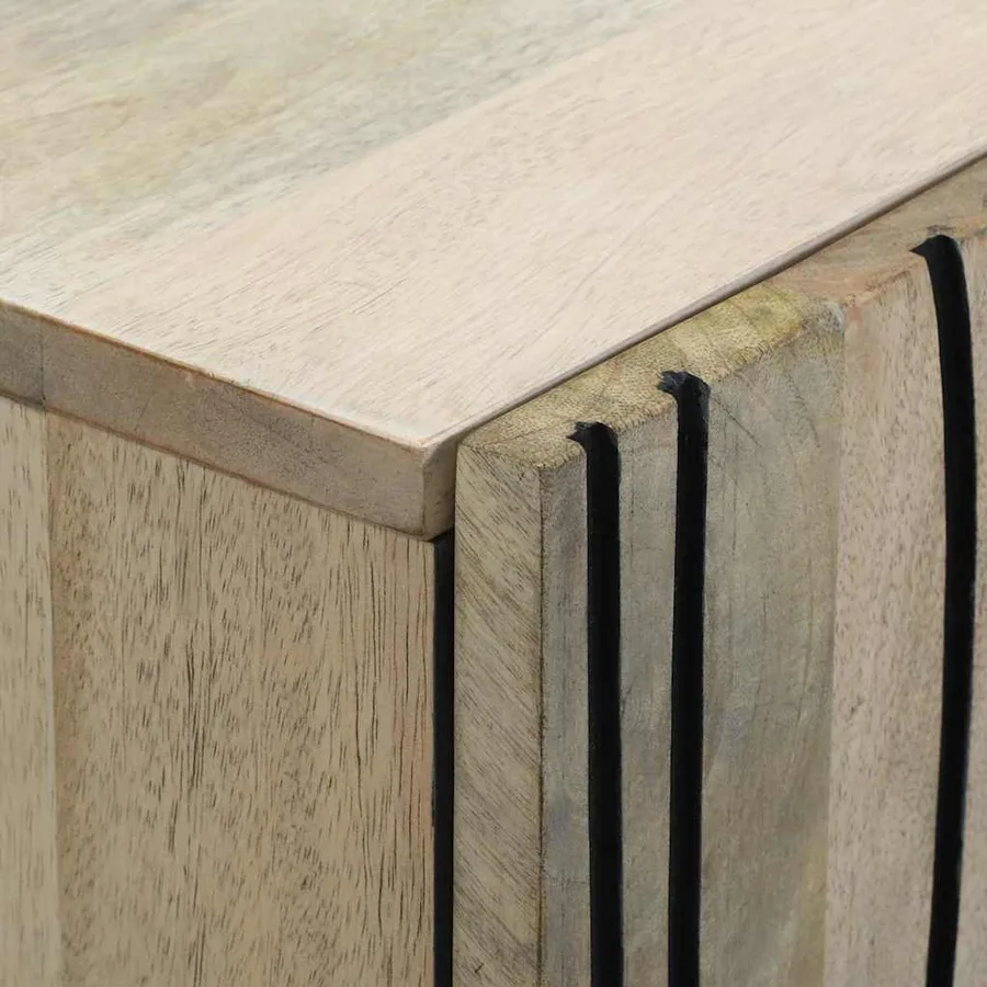 Buffet Blanc 60 x 33,5 x 75 cm Bois de mangue massif - 6