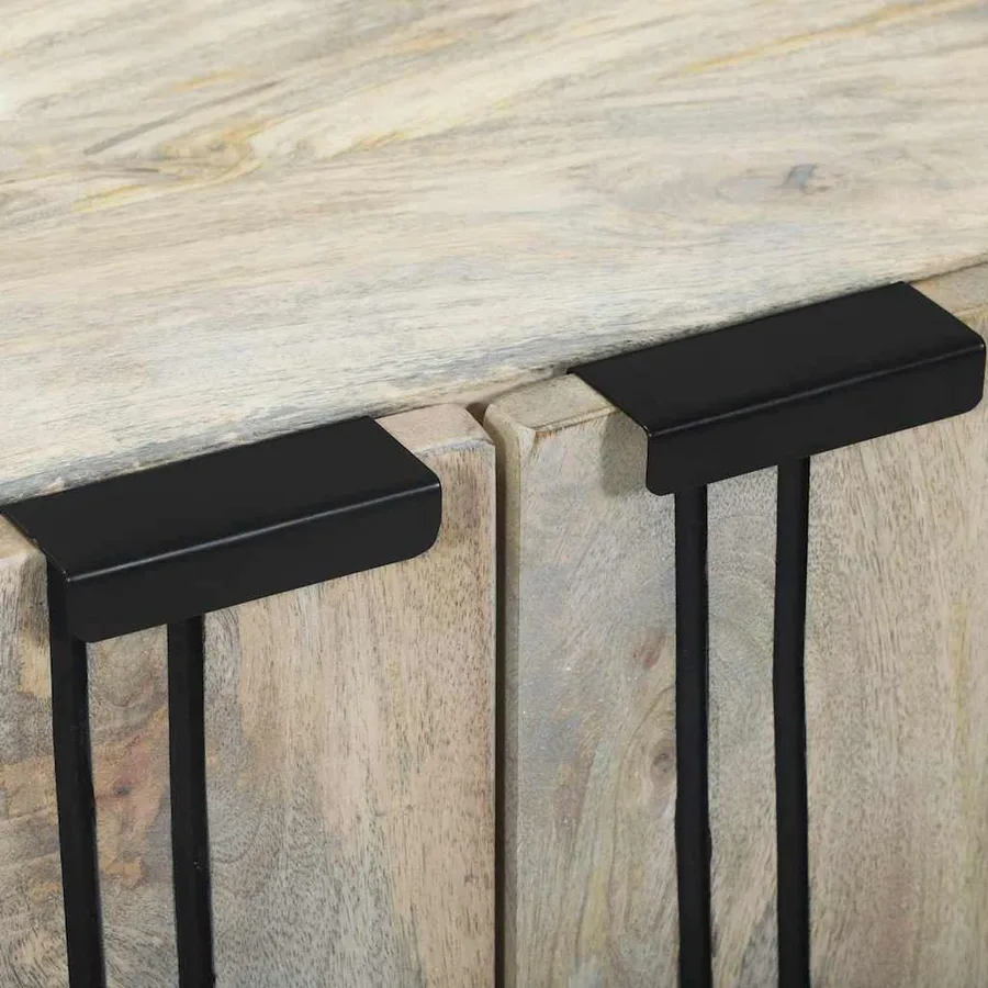 Buffet Blanc 60 x 33,5 x 75 cm Bois de mangue massif - 7