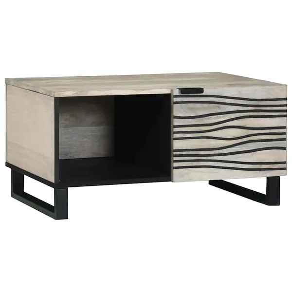 Table basse Blanc 80 x 50 x 40 cm Bois d'ingénierie