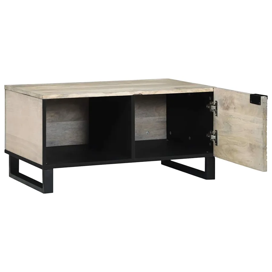 Table basse Blanc 80 x 50 x 40 cm Bois d'ingénierie - 2