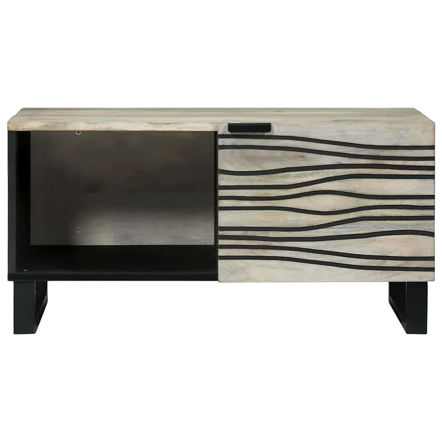 Table basse Blanc 80 x 50 x 40 cm Bois d'ingénierie - 3