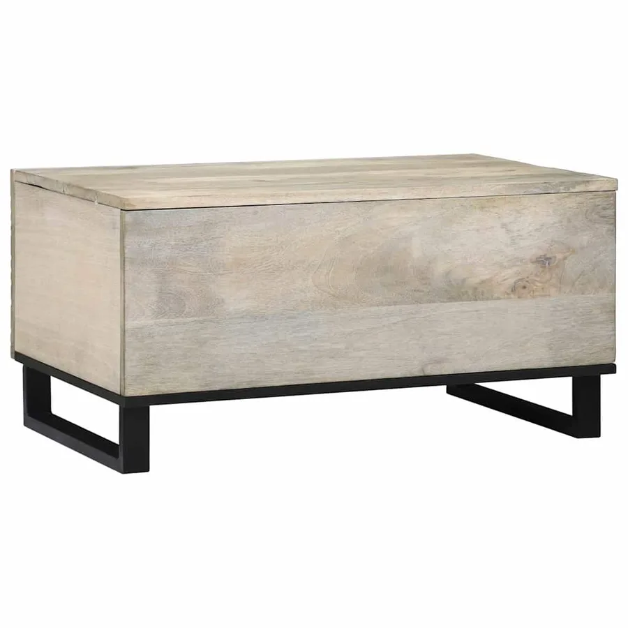 Table basse Blanc 80 x 50 x 40 cm Bois d'ingénierie - 5