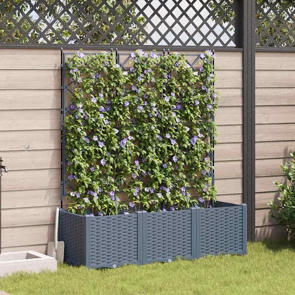 Cache-pot de jardin 3 pc Gris clair 120 x 40 x 143 cm PP