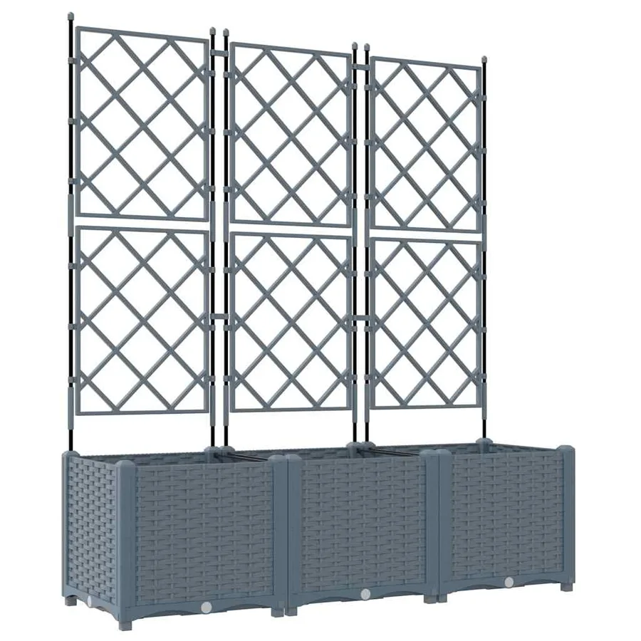 Cache-pot de jardin 3 pc Gris clair 120 x 40 x 143 cm PP - 2