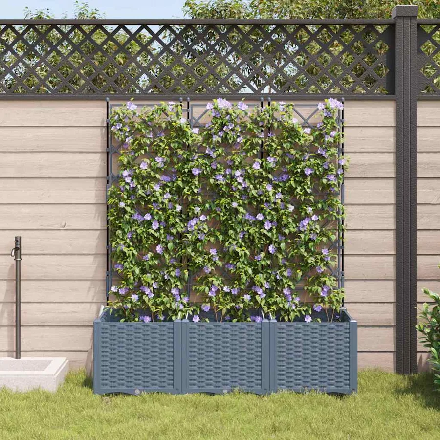 Cache-pot de jardin 3 pc Gris clair 120 x 40 x 143 cm PP - 3