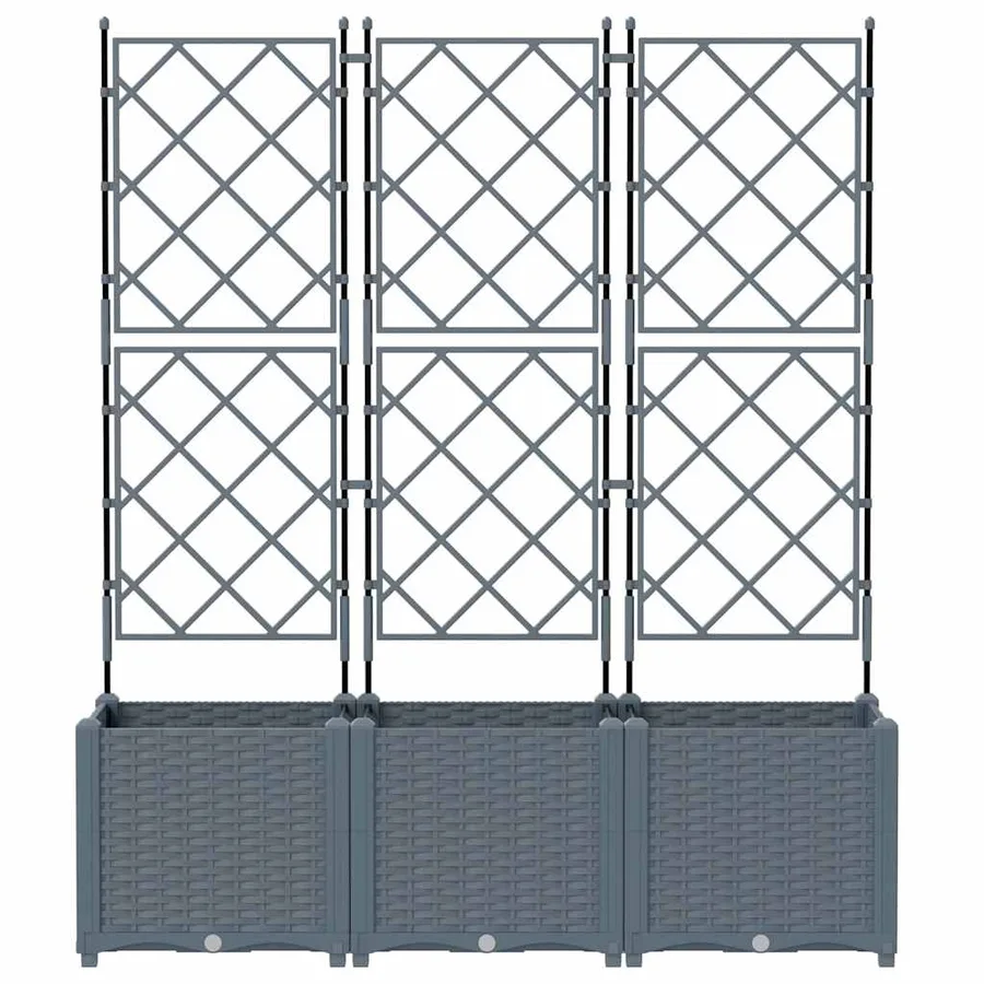 Cache-pot de jardin 3 pc Gris clair 120 x 40 x 143 cm PP - 5