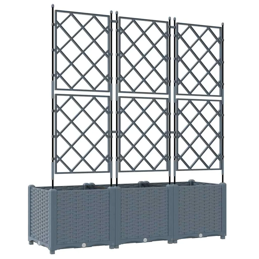 Cache-pot de jardin 3 pc Gris clair 120 x 40 x 143 cm PP - 7