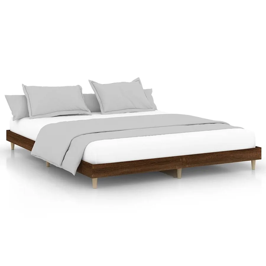 Cadre de lit sans matelas chêne marron 120x200 cm - 2