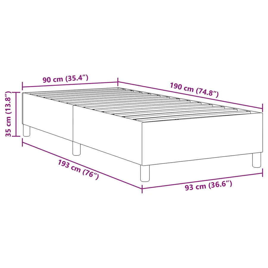 Cadre de lit plateforme Gris clair 90 x 190 cm - 8