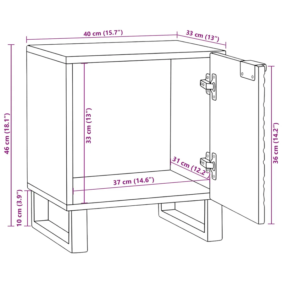 Table de chevet 2 pcs Blanc 40 x 33 x 46 cm Bois d'ingénierie - 11