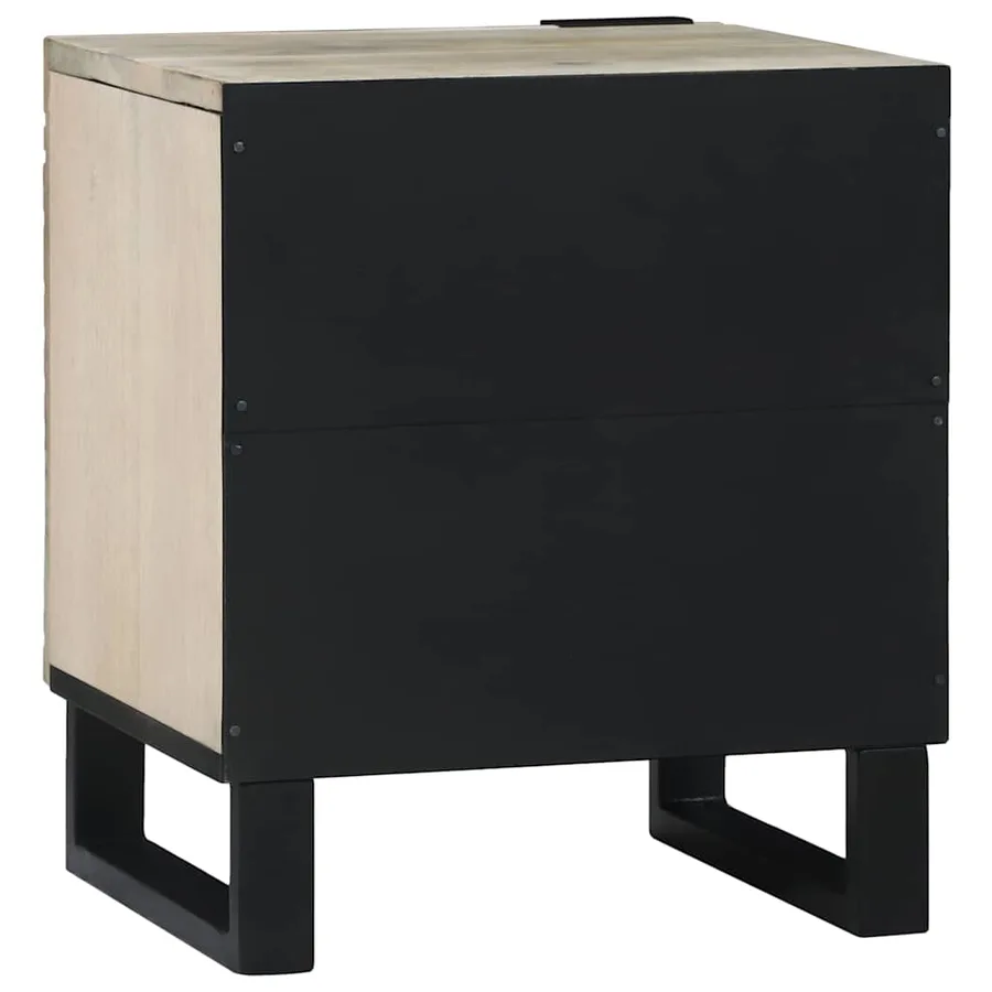 Table de chevet 2 pcs Blanc 40 x 33 x 46 cm Bois d'ingénierie - 6