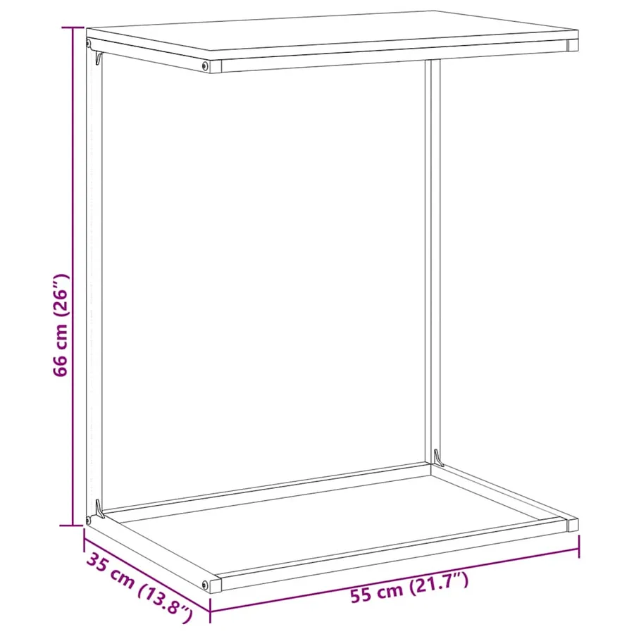 Table d'appoint Blanc 55x35x66 cm Bois d'ingénierie - 8
