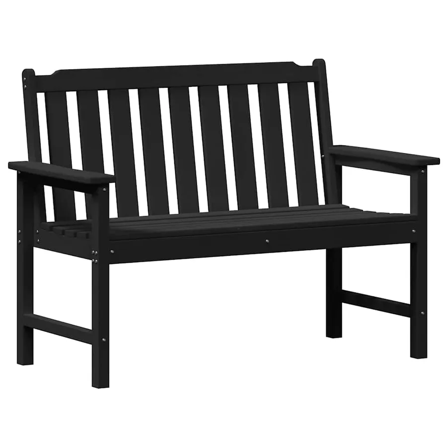 Banc de jardin Noir 120 x 59 x 88 cm HDPE - 2