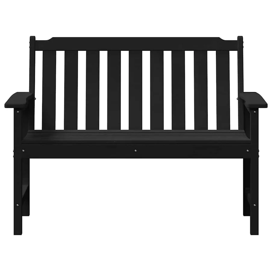Banc de jardin Noir 120 x 59 x 88 cm HDPE - 5