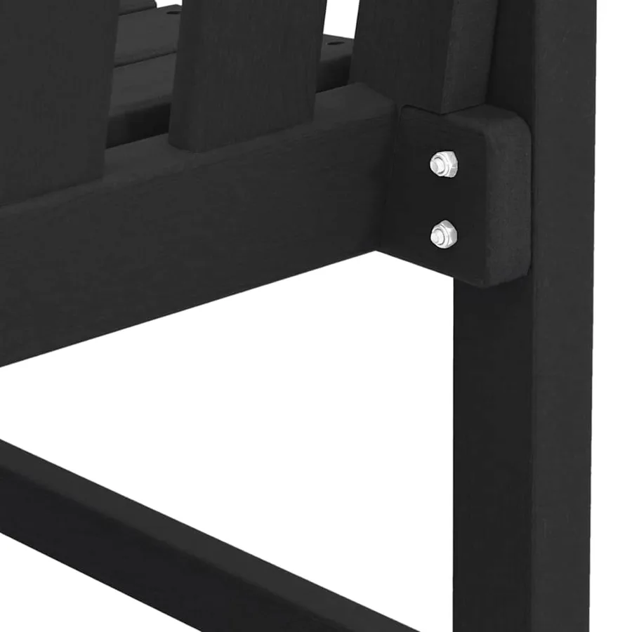 Banc de jardin Noir 120 x 59 x 88 cm HDPE - 9