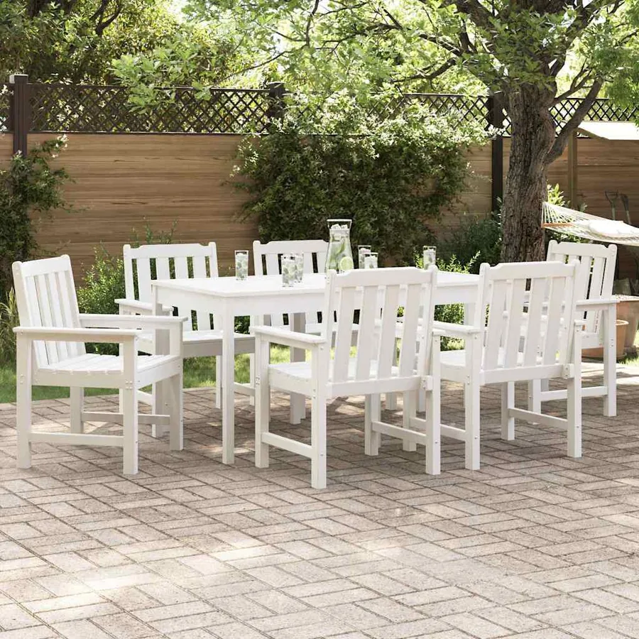 Chaise de jardin 6 pcs Blanc 65,5 x 59 x 88 cm Polyéthylène