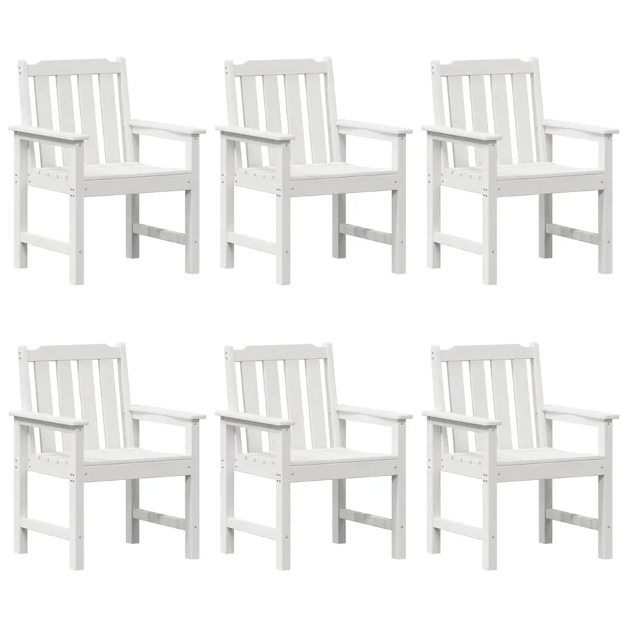 Chaise de jardin 6 pcs Blanc 65,5 x 59 x 88 cm Polyéthylène - 2