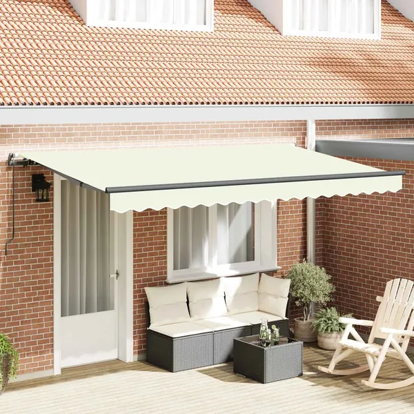 Auvent Rétractable Crème 350 x 200 cm tissu