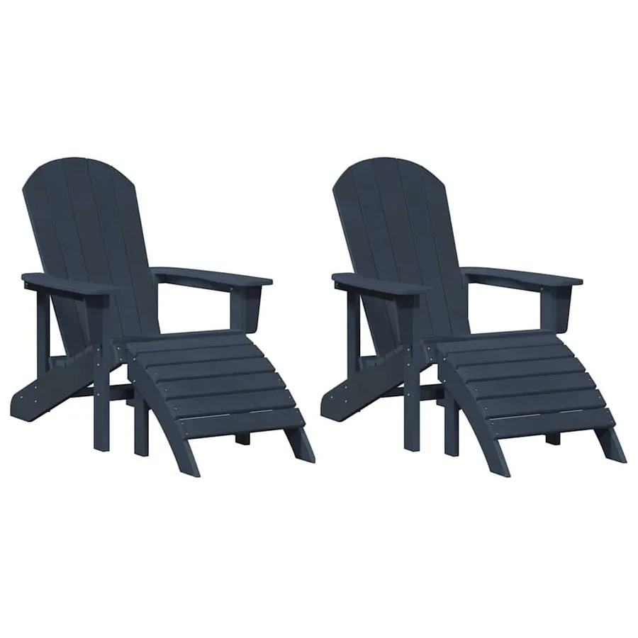 Chaise de jardin 2 pcs Bleu marine 83 x 74 x 92 cm Polyéthylène - 2