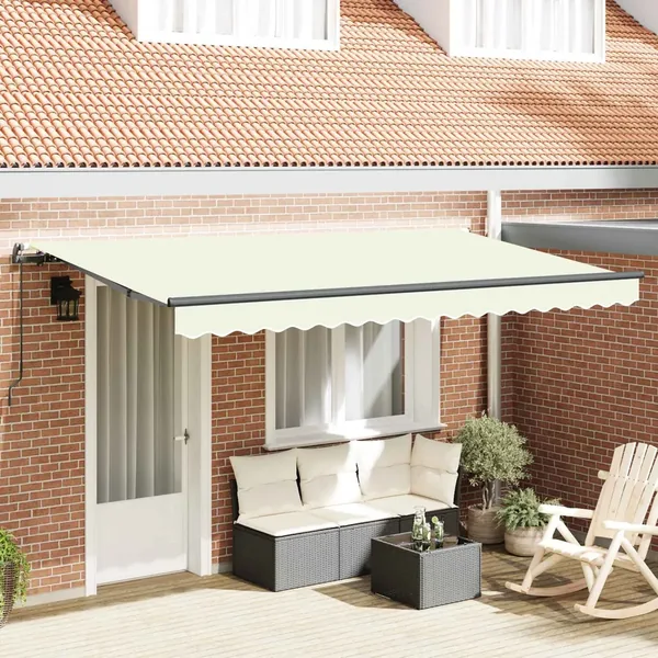 Auvent Rétractable Crème 400 x 200 cm tissu