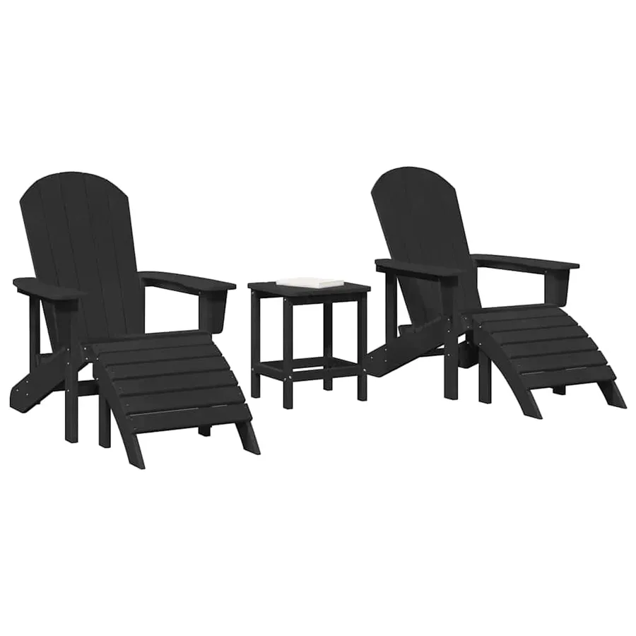 Chaise de jardin 3 pcs Noir Polyéthylène - 3