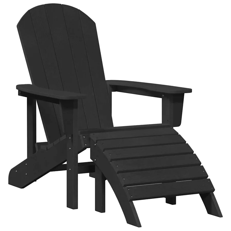 Chaise de jardin 3 pcs Noir Polyéthylène - 5
