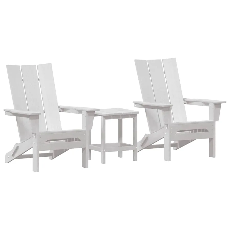 Chaise de jardin 3 pcs Blanc 80.5 x 74.5 x 92 cm Polyéthylène - 2