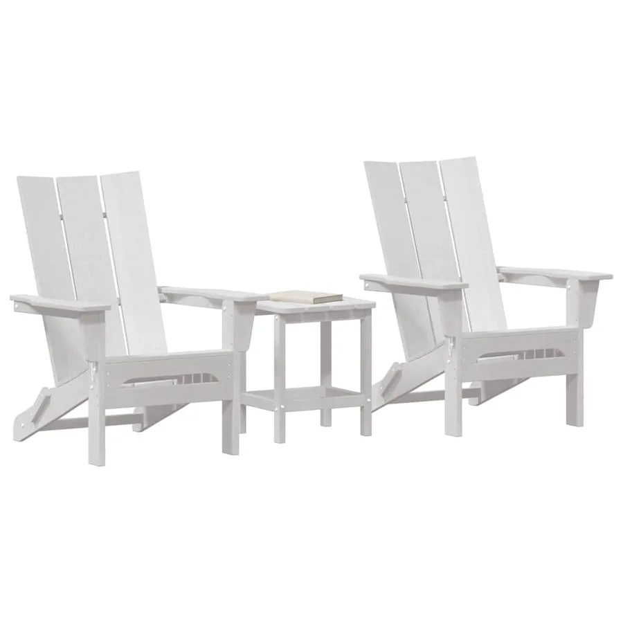 Chaise de jardin 3 pcs Blanc 80.5 x 74.5 x 92 cm Polyéthylène - 3