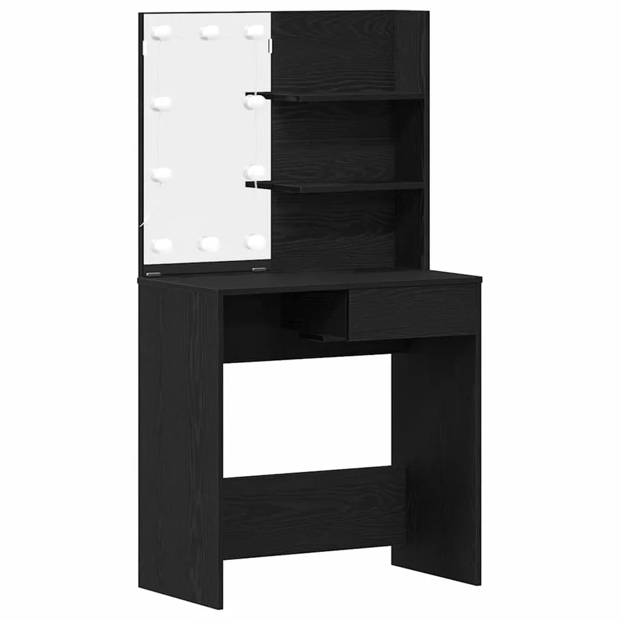 Table de Toilette avec tiroir Chêne noir 74,5 x 40 x 141 cm - 2